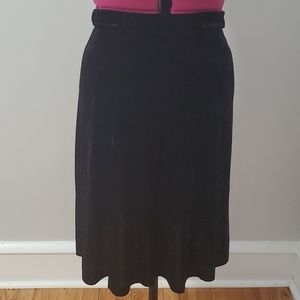 Espresso stretch velvet skirt
